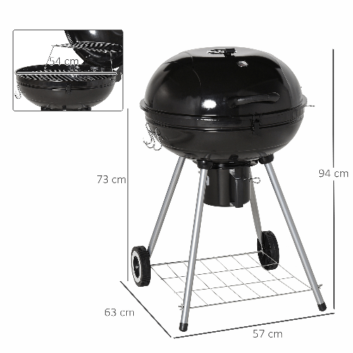 Outsunny-Barbecue-a-Carbonella-con-Coperchio-e-Termometro-Doppia-Griglia-in-Metallo-Nero