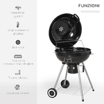 Outsunny-Barbecue-a-Carbonella-con-Coperchio-e-Termometro-Doppia-Griglia-in-Metallo-Nero