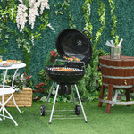 Outsunny-Barbecue-a-Carbonella-con-Coperchio-e-Termometro-Doppia-Griglia-in-Metallo-Nero