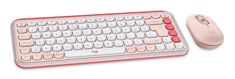 Logitech-POP-Icon-Combo-tastiera-Mouse-incluso-Universale-Bluetooth-QWERTY-US-International-Rosa-Bianco