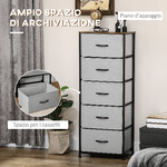 HOMCOM-Cassettiera-8-Cassetti-in-Tessuto-Rimovibili-in-Legno-e-Acciaio-Stile-Industriale-45x30x116cm