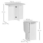 HOMCOM-Tavolo-da-Pranzo-Pieghevole-Salvaspazio-in-Legno-90x60x74cm-Bianco