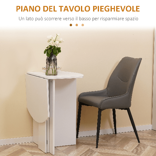 HOMCOM-Tavolo-da-Pranzo-Pieghevole-Salvaspazio-in-Legno-90x60x74cm-Bianco