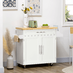 HOMCOM-Carrello-da-Cucina-con-Cassetto-Portaspezie-Armadietto-e-4-Ruote-109x40x89cm-Bianco