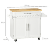HOMCOM-Carrello-da-Cucina-con-Cassetto-Portaspezie-Armadietto-e-4-Ruote-109x40x89cm-Bianco
