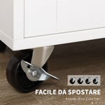 HOMCOM-Carrello-da-Cucina-con-Cassetto-Portaspezie-Armadietto-e-4-Ruote-109x40x89cm-Bianco