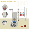 HOMCOM-Scivolo-per-Bambini-da-Giardino-o-da-Cameretta-con-Altalena-Seggiolino-e-Canestro-Materiali-Certificati