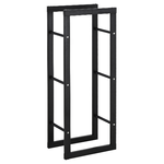 HOMCOM Scaffale Porta Legna Legnaia Verticale Supporto per Legna Portata 100kg Metallo 40 × 25 × 100cm