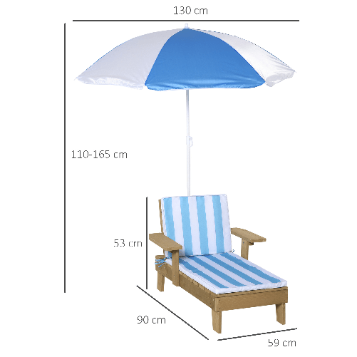 Outsunny-Set-Lettino-da-Spiaggia-per-Bambini-con-Ombrellone-Sdraio-Mare-per-Bambini-3-7-Anni-Bianca-e-Blu-90cmx59cmx53cm
