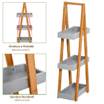 Kleankin-Scaffale-Salvaspazio-da-Bagno-in-MDF-e-Bambu-Forma-a-Piramide-con-3-Mensole-Color-Legno-e-Grigio-30x18x81cm