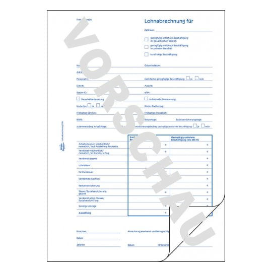 AVERY-Modulo-Zweckform-Busta-paga-per-dipendenti-marginali-a-breve-termine-506-DIN-A4-1x-50-pagine