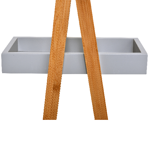 Kleankin-Scaffale-Salvaspazio-da-Bagno-in-MDF-e-Bambu-Forma-a-Piramide-con-3-Mensole-Color-Legno-e-Grigio-30x18x81cm