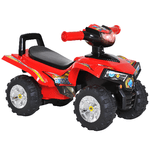 HOMCOM Quad Giocattolo per Bambini con 4 Ruote Clacson Musica Luci 60 � 38 � 42cm in PP Rosso