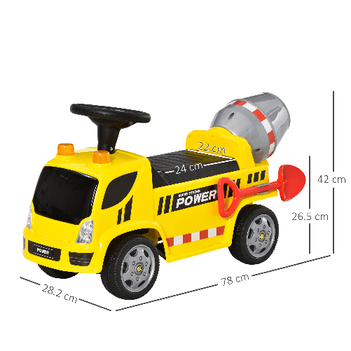 HOMCOM-Macchina-per-Bambini-Cavalcabile-Eta-18-36-Mesi---Giallo