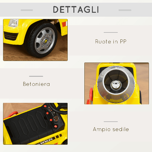 HOMCOM-Macchina-per-Bambini-Cavalcabile-Eta-18-36-Mesi---Giallo