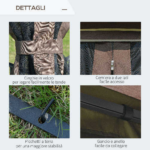 Outsunny-Gazebo-da-Giardino-3x3m-con-Zanzariera-e-Tetto-a-2-Livelli-Mensole-Laterali-e-Ganci-Caffe