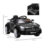 HOMCOM-Macchinina-per-Bambini-Elettrica-12V-con-Licenza-Mercedes-AMG-GTR-Velocita-3-5km-h-Telecomando-Luci-e-Suoni-Nera