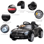 HOMCOM-Macchinina-per-Bambini-Elettrica-12V-con-Licenza-Mercedes-AMG-GTR-Velocita-3-5km-h-Telecomando-Luci-e-Suoni-Nera