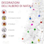 HomCom-Albero-di-Natale-180cm-con-930-Rami-Addobbato-Bianco