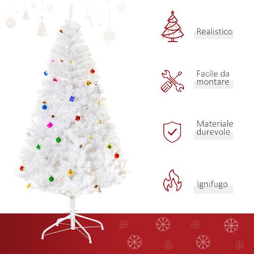 HomCom-Albero-di-Natale-180cm-con-930-Rami-Addobbato-Bianco