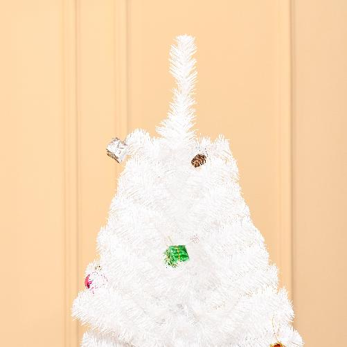 HomCom-Albero-di-Natale-180cm-con-930-Rami-Addobbato-Bianco