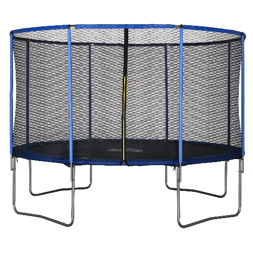 HOMCOM-Tappeto-Elastico-per-Bambini-e-Adulti-con-Rete-e-Bordo-Imbottito-Giochi-da-Giardino-e-Casa-Φ366x269cm-Blu-e-Nero