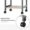 HOMCOM-Carrello-da-Cucina-Portavivande-con-Cassetto-2-Ripiani-e-Vassoio-Estraibile-37x37x76cm-Grigio