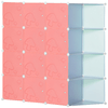 HOMCOM-Mobile-Scarpiera-Modulare-Salvaspazio-a-Fungo-16-Cubi-in-Acciaio-e-PP-145x47x145-cm-Rosa-e-Blu
