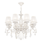 Maytoni Lampadario Shabby Chic Grace Metallo Bianco 8 Luci Diffusori Bianchi