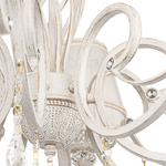 Lampadario-Shabby-Chic-Grace-Metallo-Bianco-8-Luci-Diffusori-Bianchi