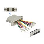 DeLOCK D-Sub HD a 44 pin femmina a crimpare per 2 x RJ45 femmina con kit di montaggio beige