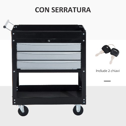 HOMCOM-Carrello-da-Officina-Professionale-Cassettiera-Portautensili-in-Lamiera-Nero-68-x-46-x-88cm