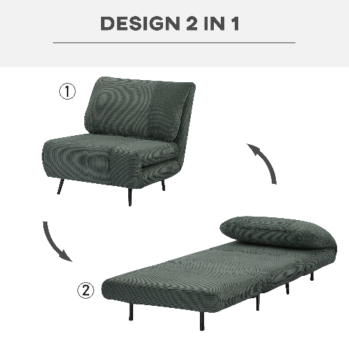 HOMCOM-Poltrona-Letto-2-in-1-Singola-Schienale-Regolabile-su-3-Livelli-e-Imbottito-Struttura-in-Legno-e-Acciaio