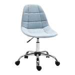 Vinsetto Sedia da Ufficio Ergonomico, Sedia Girevole Scrivania, Regolabile Senza Braccioli, Azzurro, 59x59x81-91cm