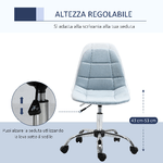 Vinsetto-Sedia-da-Ufficio-Ergonomico-Sedia-Girevole-Scrivania-Regolabile-Senza-Braccioli-Azzurro-59x59x81-91cm