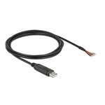 Delock - Adattatore seriale - USB 2.0 - RS-232 - Nero (90416)