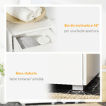 kleankin-Mobiletto-Bagno-con-Cassetto-e-Armadietto-con-Mensola-Regolabile-in-Legno-30x33x88cm-Bianco