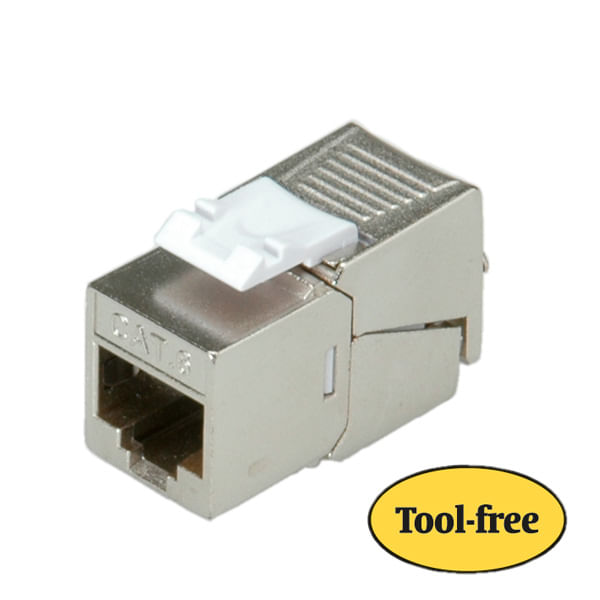 ROLINE-Cat.6-Class-E-Keystone-Jack-RJ-45-Shielded-Slim-toolless-Silver-Plata---Conector-RJ-45-Shielded-Slim-toolless-Sil