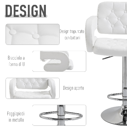 HOMCOM-Sgabello-Alto-da-Bar-con-Schienale-e-Braccioli-Regolabile-Girevole
