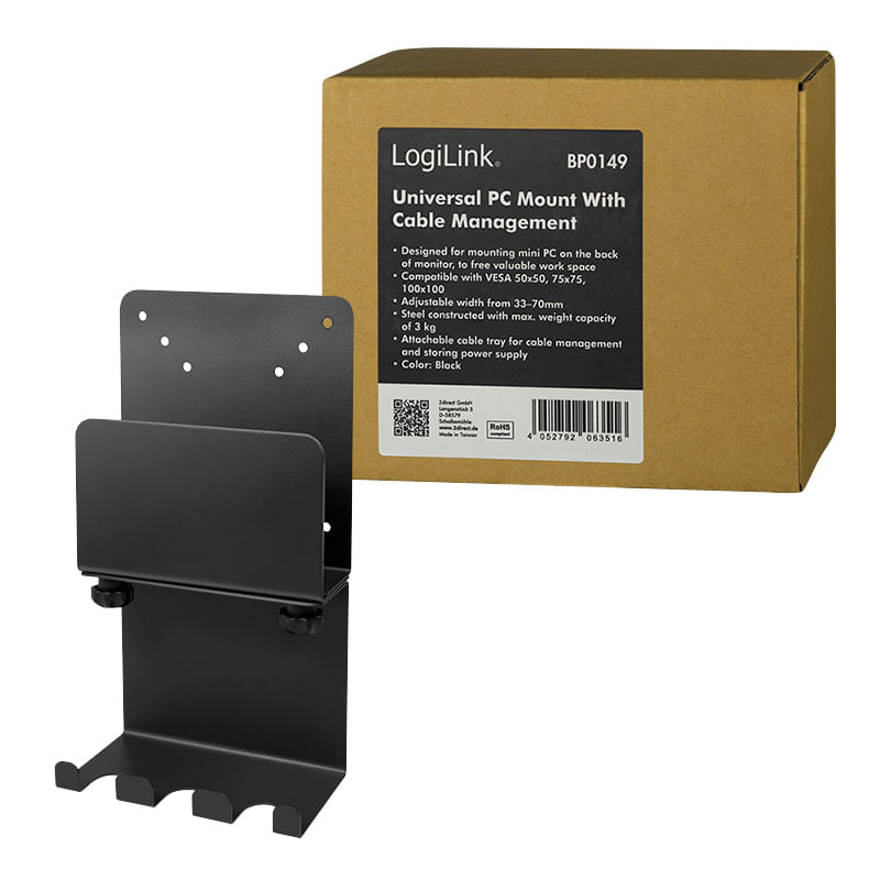 Supporto-per-PC-LogiLink-Mini--3-kg-con-gestione-dei-cavi