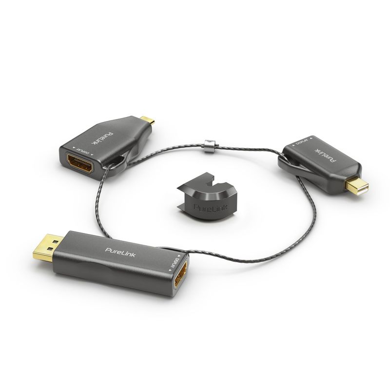 Anello-adattatore-PureLink-piccolo---3x-HDMI-4K60Hz---miniDP-DP-USB-C--HDMI-nero