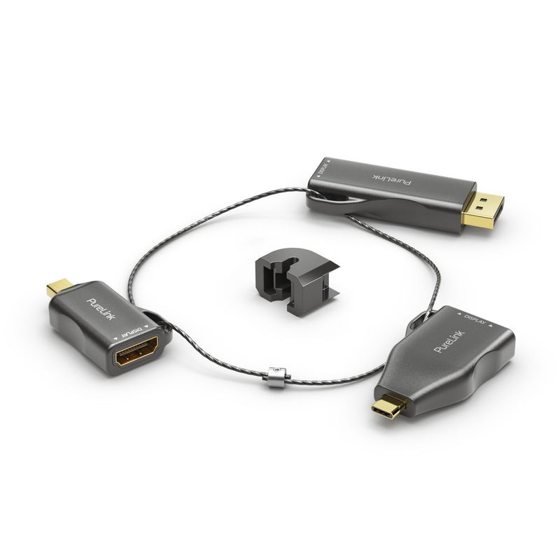 Anello-adattatore-PureLink-piccolo---3x-HDMI-4K60Hz---miniDP-DP-USB-C--HDMI-nero