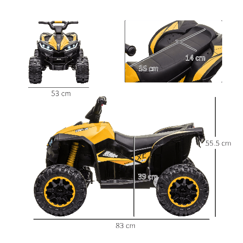 HOMCOM-Quad-Elettrico-per-Bambini-12V-2-Velocita-Ruote-Larghe-con-Sospensioni-e-Fari-LED-Eta-3-5-Anni-Giallo