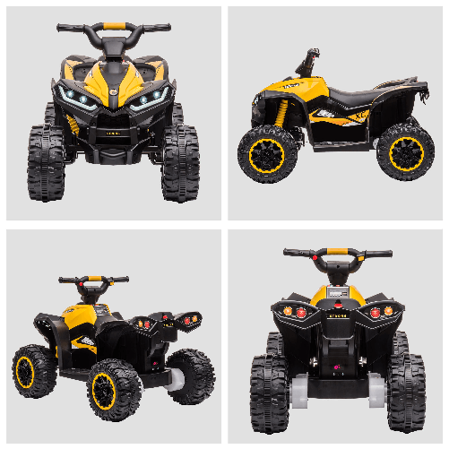 HOMCOM-Quad-Elettrico-per-Bambini-12V-2-Velocita-Ruote-Larghe-con-Sospensioni-e-Fari-LED-Eta-3-5-Anni-Giallo