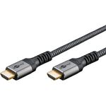 Goobay Cavo HDMI Alta Velocit  con Ethernet 3 m Grigio Sharkskin 3 m - Connettore HDMI maschio (tipo A