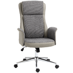 Vinsetto Sedia da Ufficio Elegante a 2 Tessuti, Sedia Ergonomica ad Altezza Regolabile, 65x72x108-118 cm, Grigia