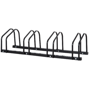 HOMCOM Rastrelliera Portabiciclette Parcheggio per 4 Biciclette in Acciaio, 110x33x27 cm, Nero