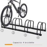 HOMCOM-Rastrelliera-Portabiciclette-Parcheggio-per-4-Biciclette-in-Acciaio-110x33x27-cm-Nero