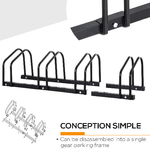 HOMCOM-Rastrelliera-Portabiciclette-Parcheggio-per-4-Biciclette-in-Acciaio-110x33x27-cm-Nero