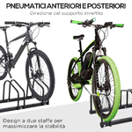 HOMCOM-Rastrelliera-Portabiciclette-Parcheggio-per-4-Biciclette-in-Acciaio-110x33x27-cm-Nero